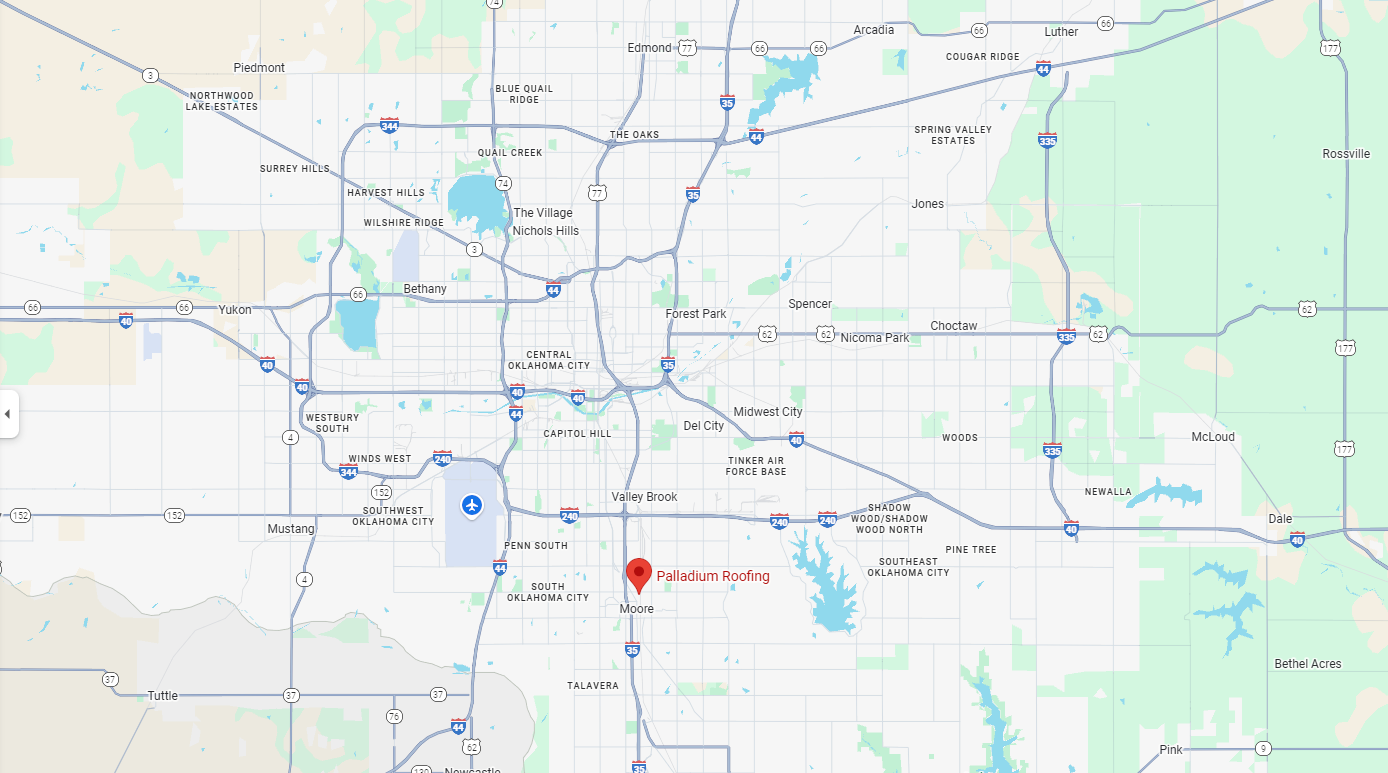 Map showing Palladium Roofing